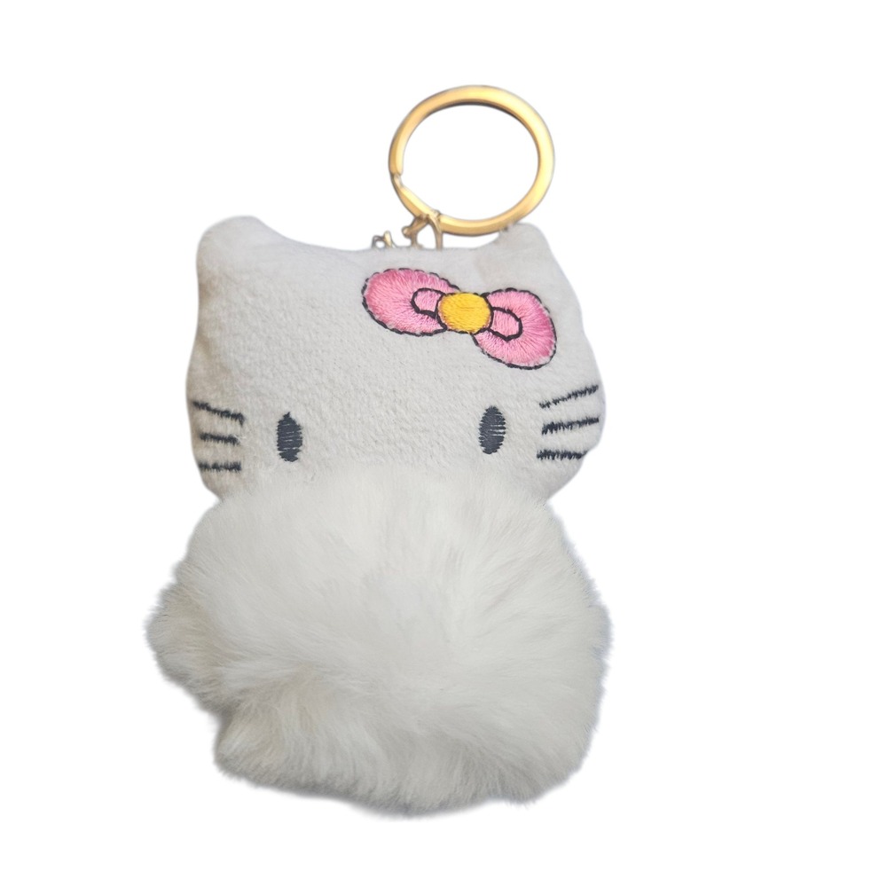 Hello Kitty Pom Pom Keychain Plush Charm Bag Purse‎ Accessories Kawaii Y2K